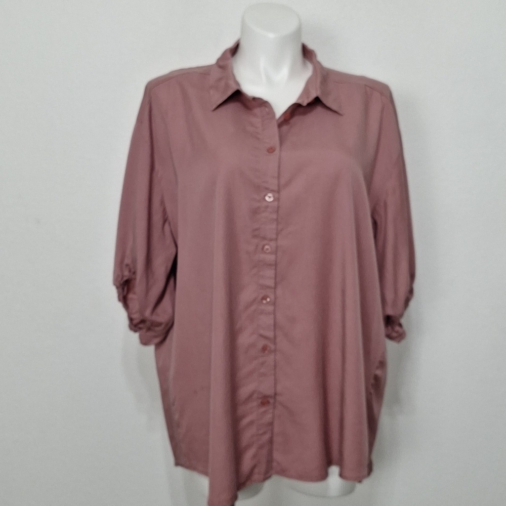 Marc New York Blush Pink Preppy Coquette Oversized Button Down Shirt Size L
